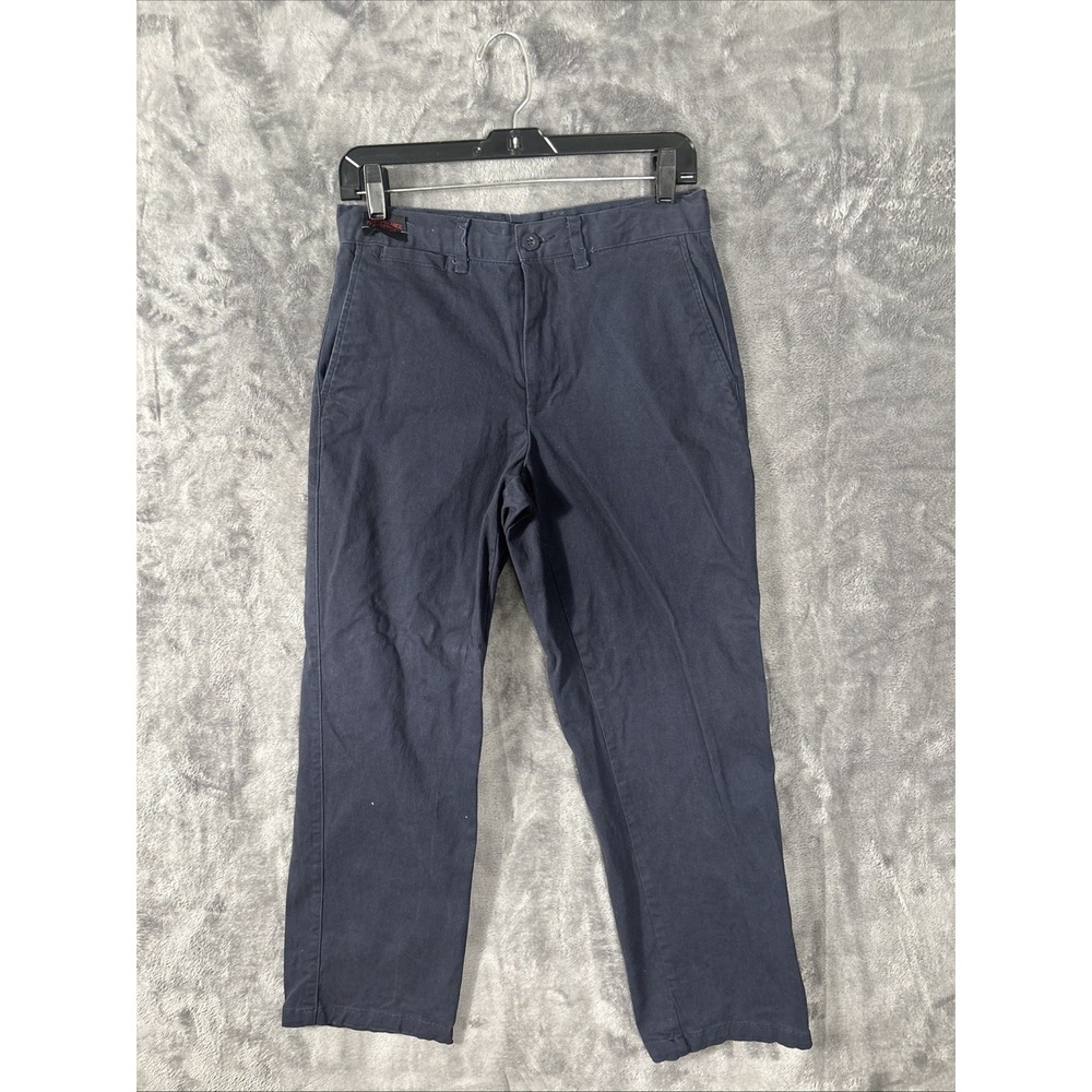 Linea Uomo Mens Performance Stretch Chinos Navy Blue Flat Front Pants 30x26